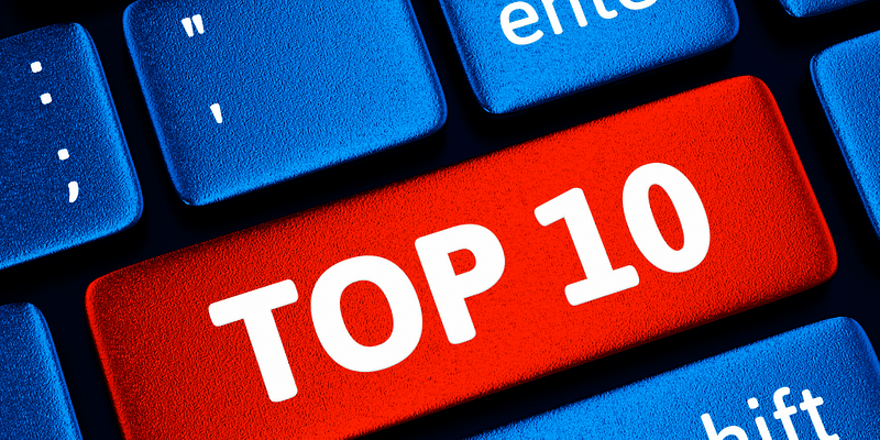 Computer keyboard stating top 10